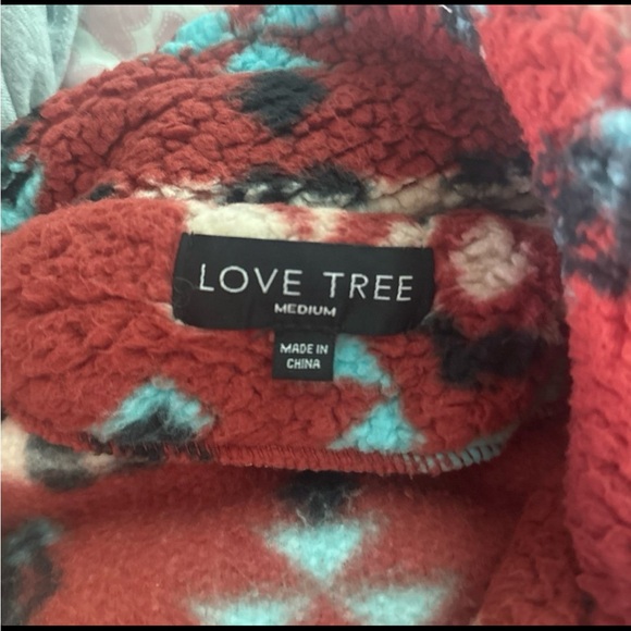 Love Tree Red and Blue Sherpa Jacket - Picture 3 of 5